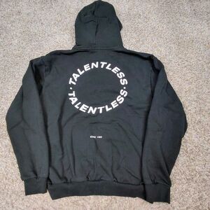 Talentless Hoodie Sweatshirt Mens XL Black Logo Spellout Heavy Hooded Cotton